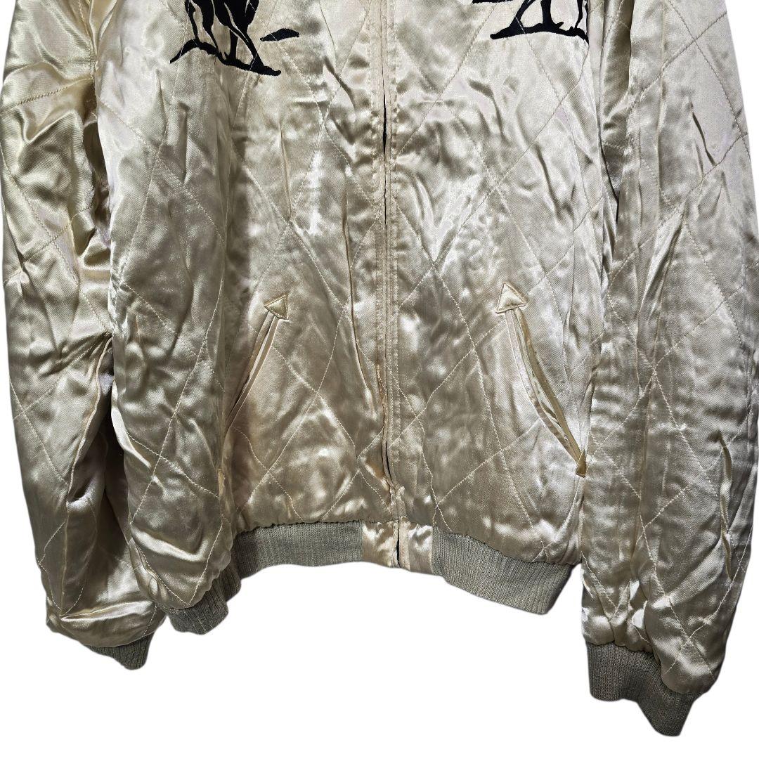 【刺繍虎 和柄】クロップドヘッズ 別珍 スカジャン XL