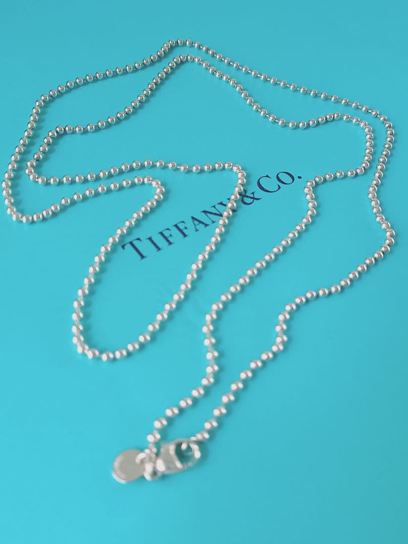 TIFFANY ティファニー ボールチェーン ロング ネックレス シルバー