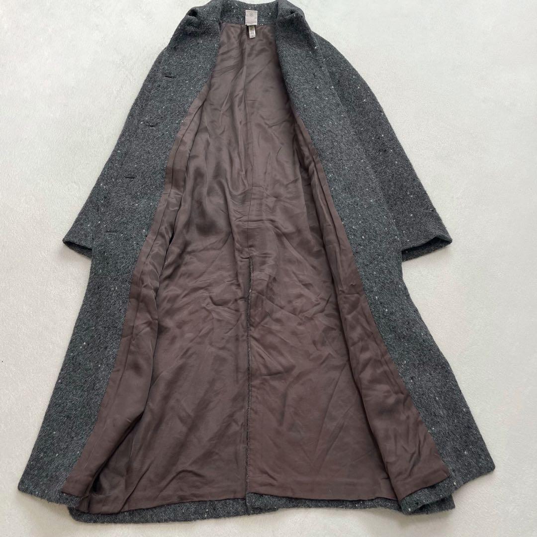 Krizia poi アルパカロングチェスターコート 42 大きいサイズ ベルト