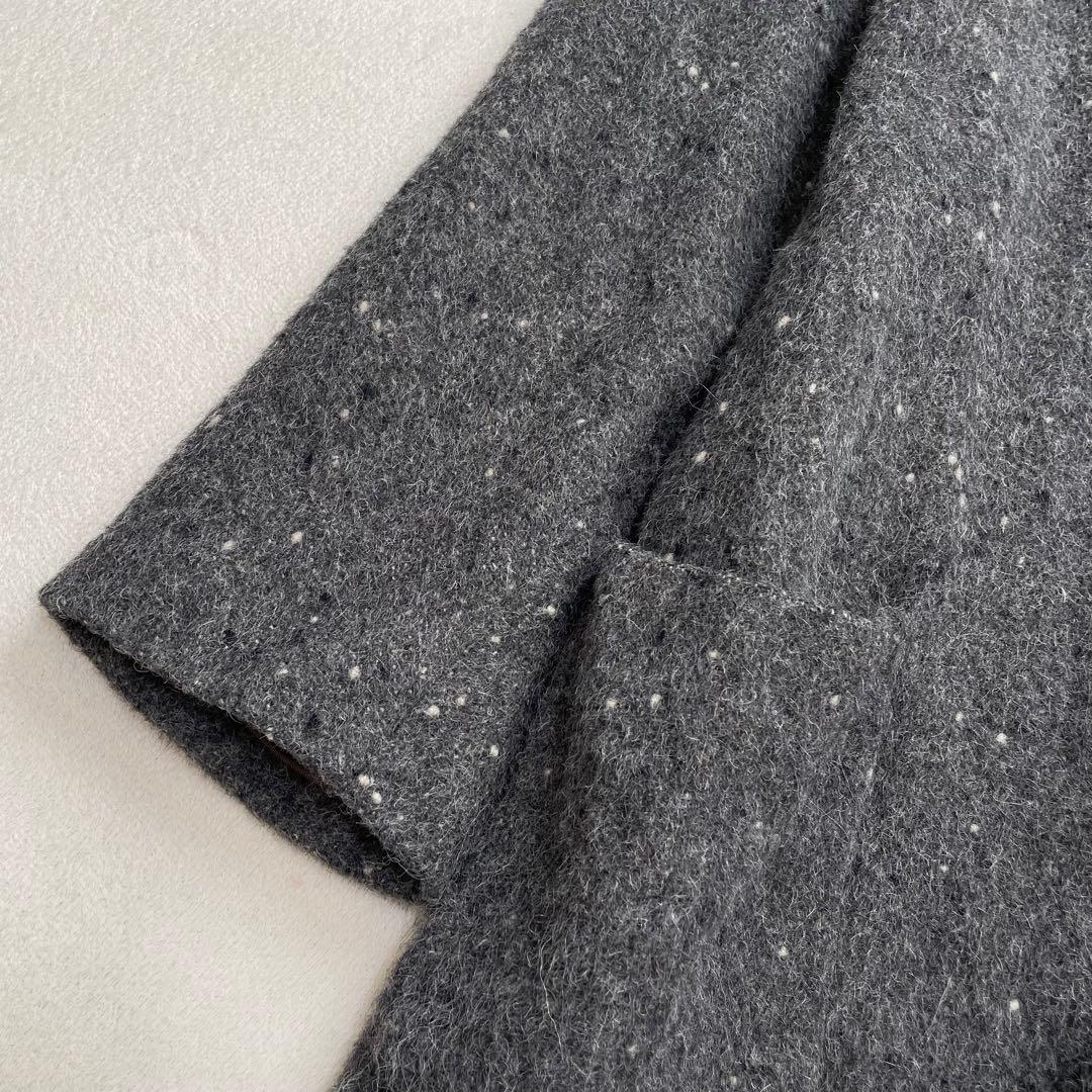 Krizia poi アルパカロングチェスターコート 42 大きいサイズ ベルト