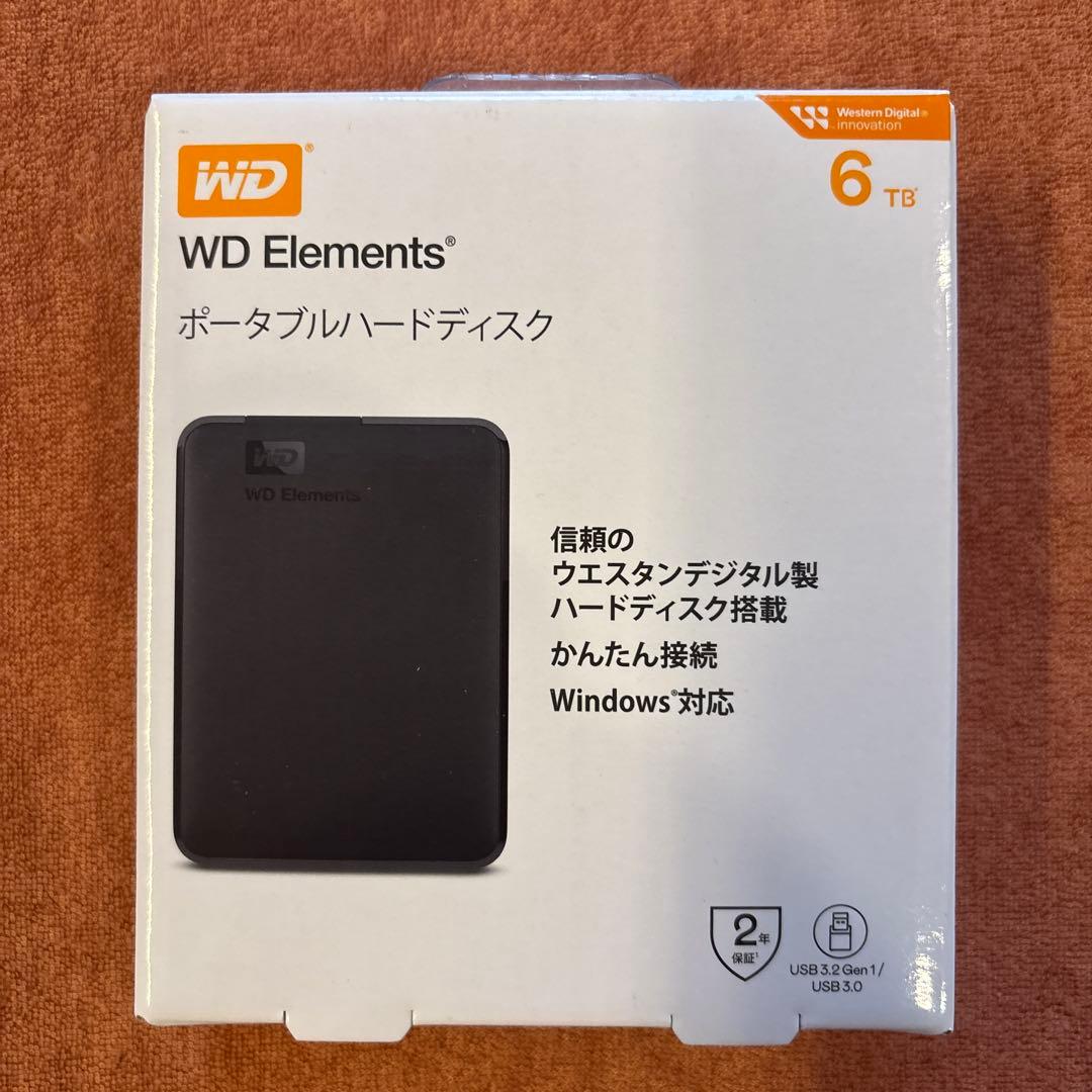 新品未開封　WD Elements ポータブルハードディスク　6TB