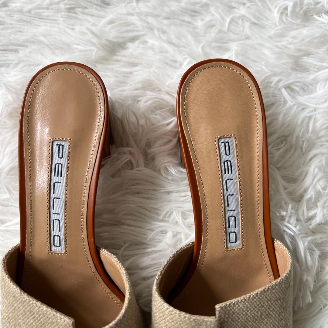 ✨大政絢さん着用✨ 美品 PELLICO リネン ミュール イタリア製 雑誌掲載