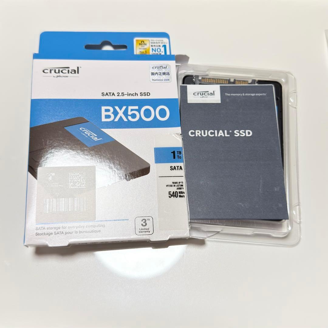 Crucial BX500 1TB SSD USBアダプタ付き