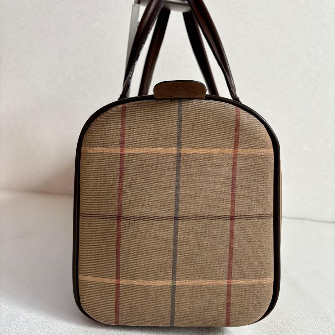 【良品】【バーバリー】ボストンバッグ 旅行カバン 玉虫色 チェック