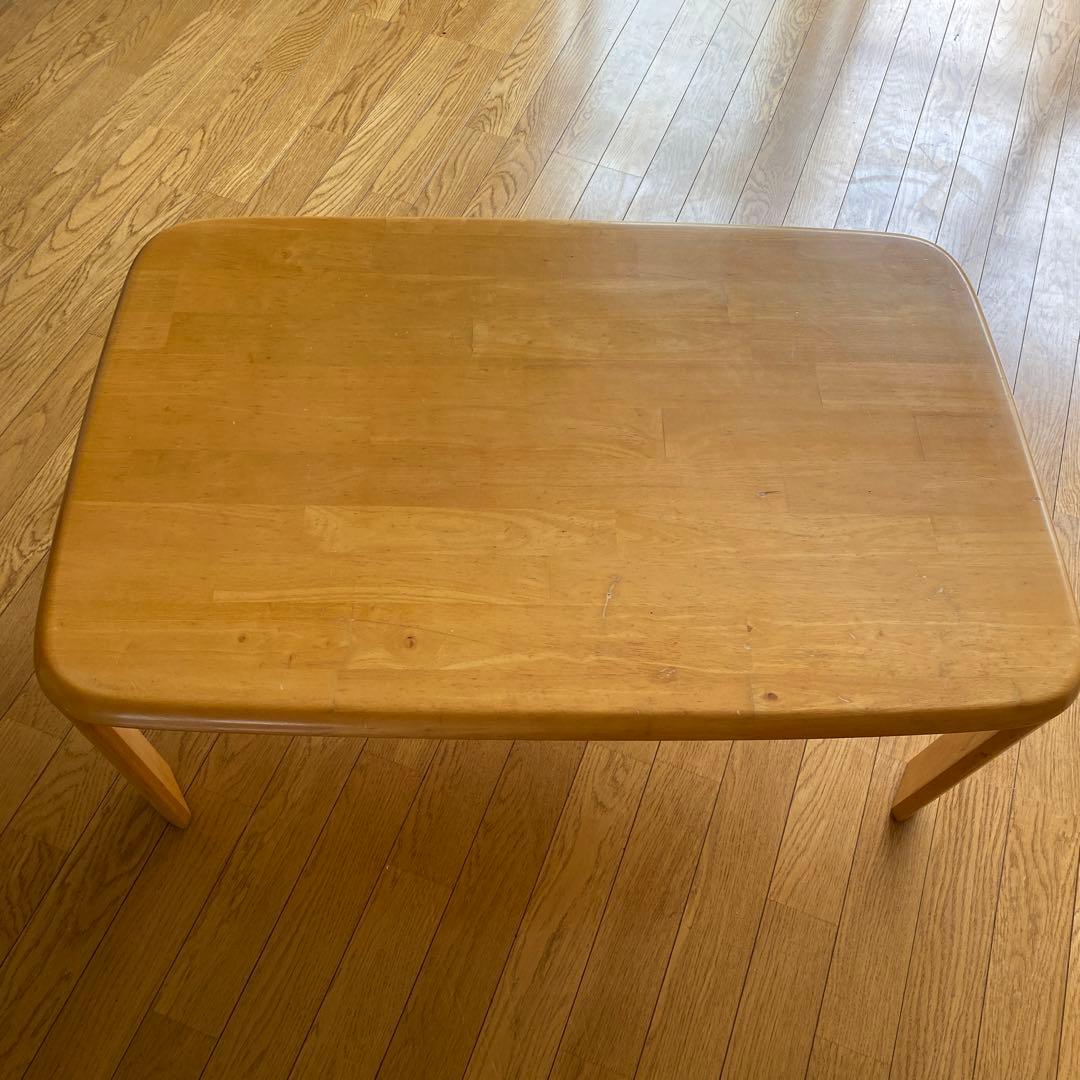 ダイニングテーブル ローテーブル木目柄　折りたたみ幅90×奥行6０×高さ約30