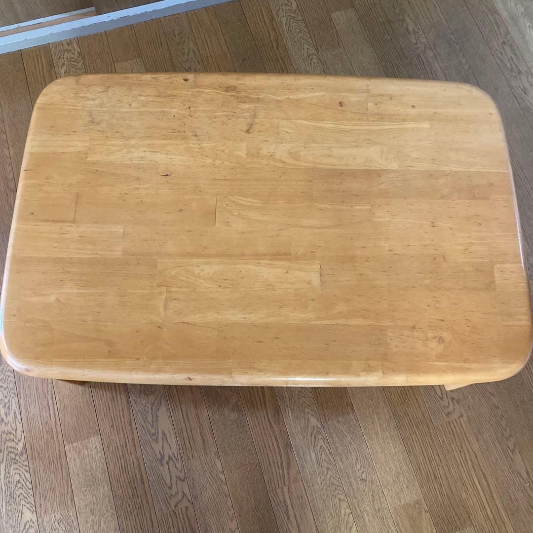 ダイニングテーブル ローテーブル木目柄　折りたたみ幅90×奥行6０×高さ約30