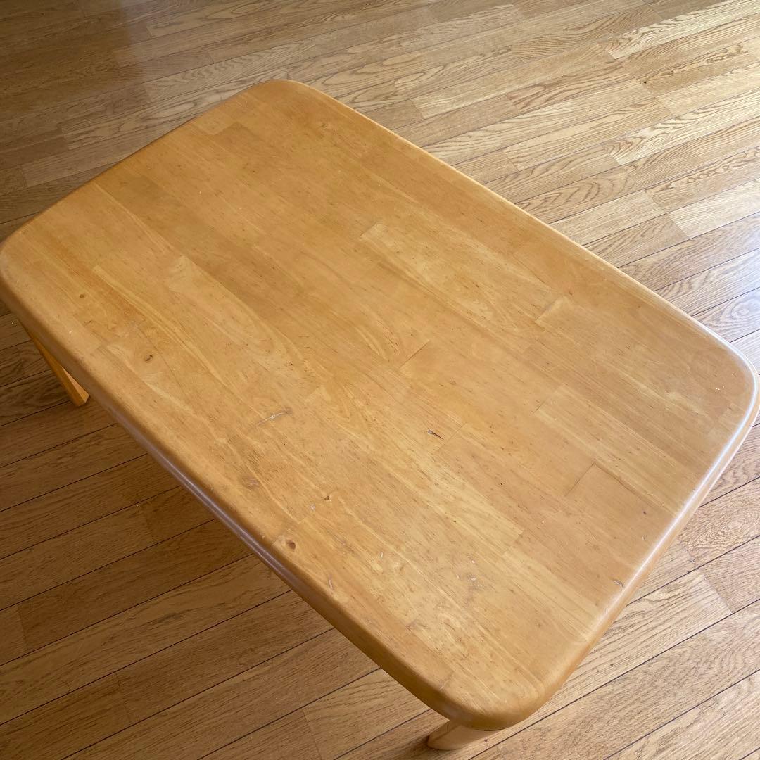 ダイニングテーブル ローテーブル木目柄　折りたたみ幅90×奥行6０×高さ約30