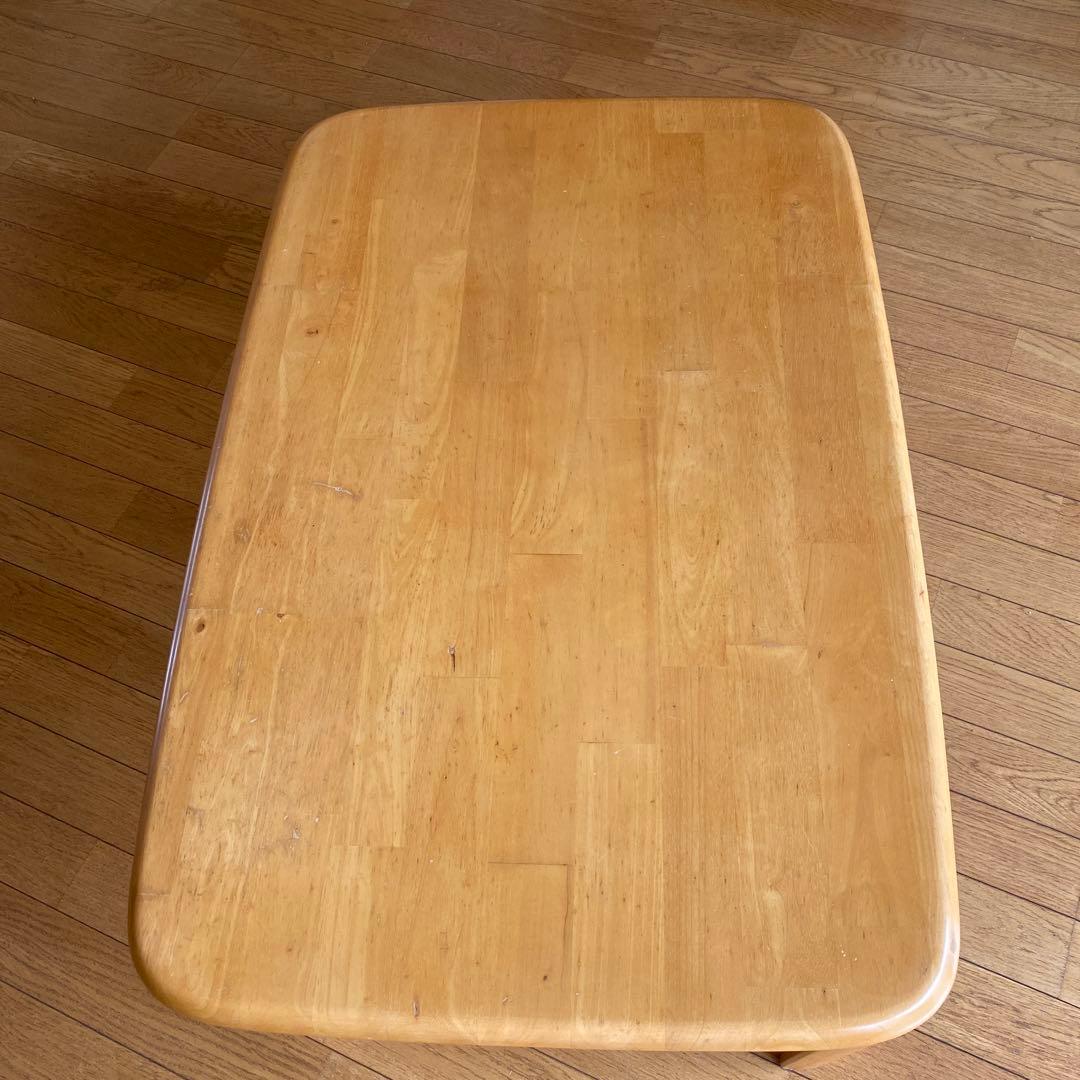 ダイニングテーブル ローテーブル木目柄　折りたたみ幅90×奥行6０×高さ約30