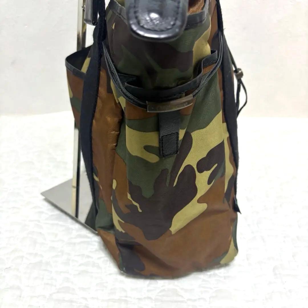 【希少】Orobianco ナイロン×レザー　カモフラ トートバッグ　大容量