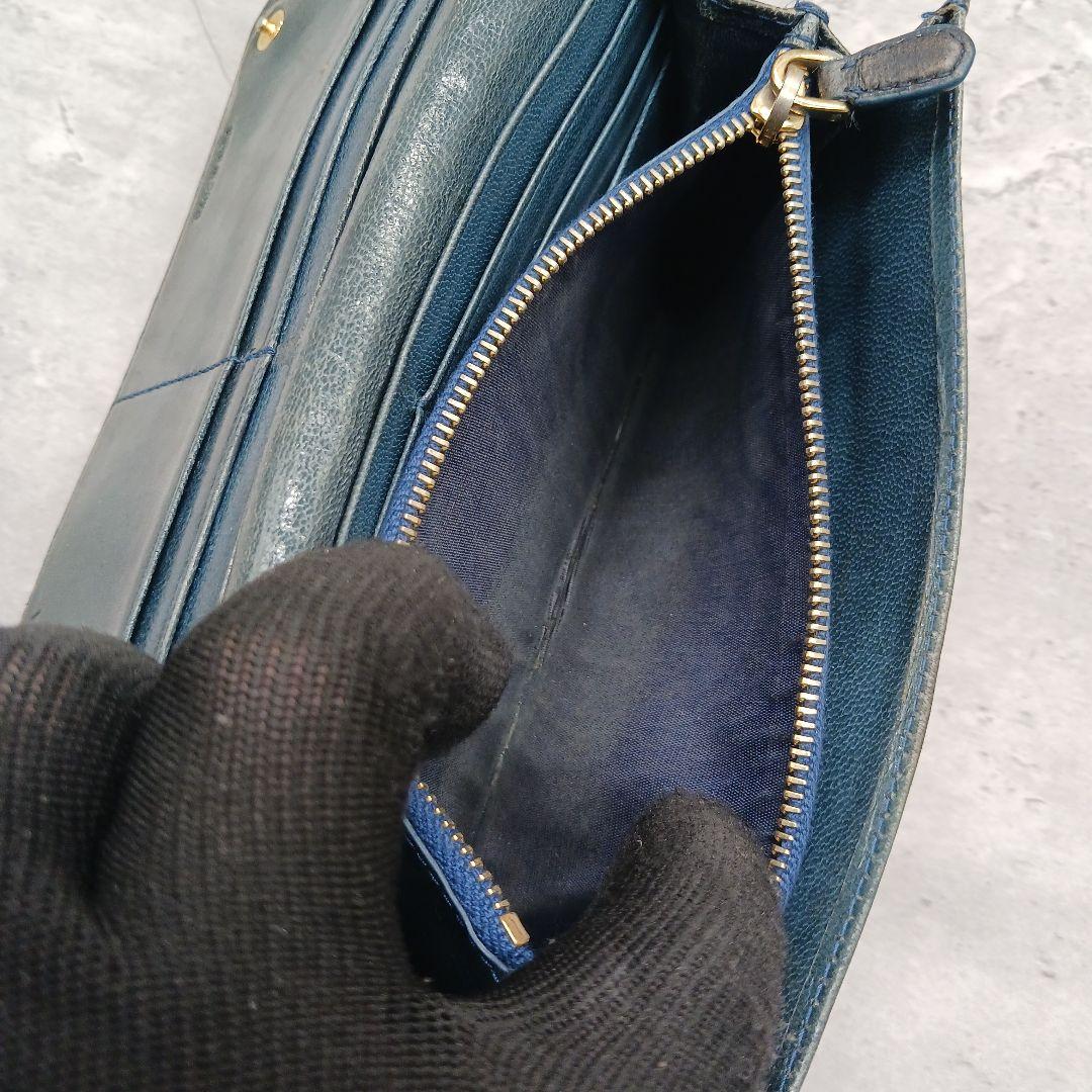 ✨美品✨ プラダ マドラス 編み込み 三角ロゴ レザー Wホック フラップ長財布