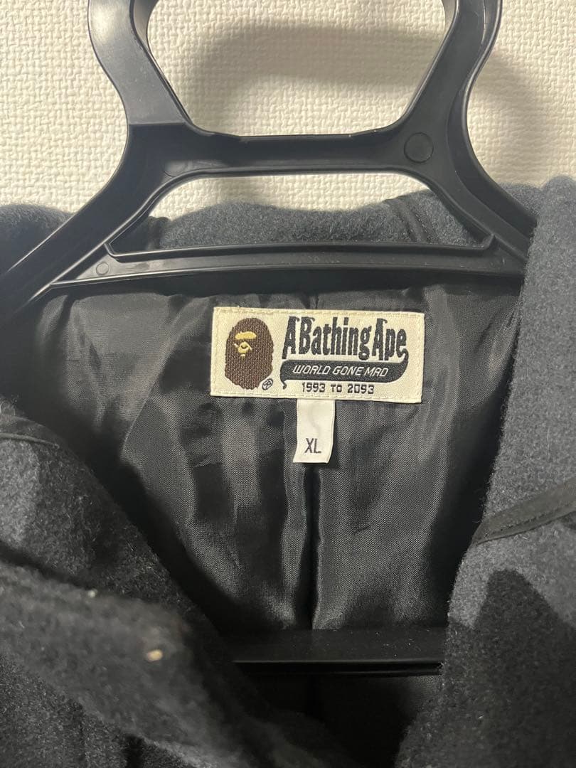 値下【美品】A Bathing Ape ダッフルコート XL ブラック迷彩
