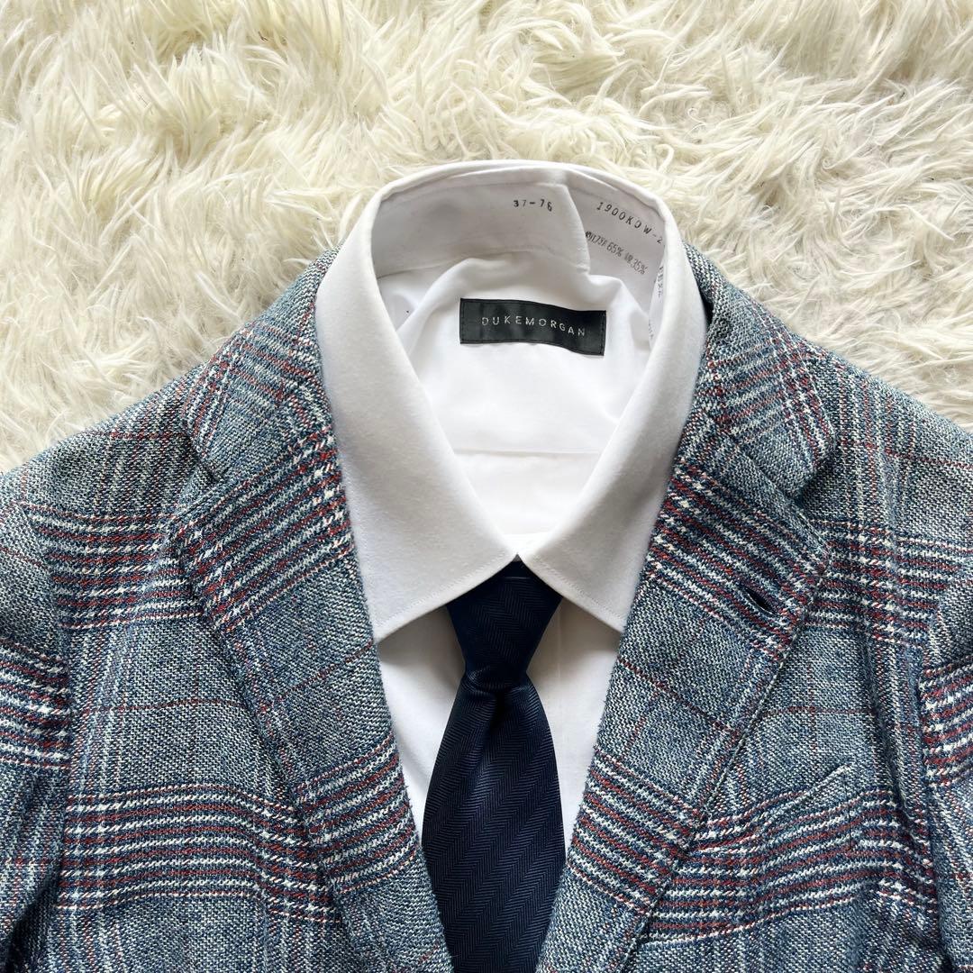 <美品>LARDINI ブルー コットンリネン ジャケット サイズ44