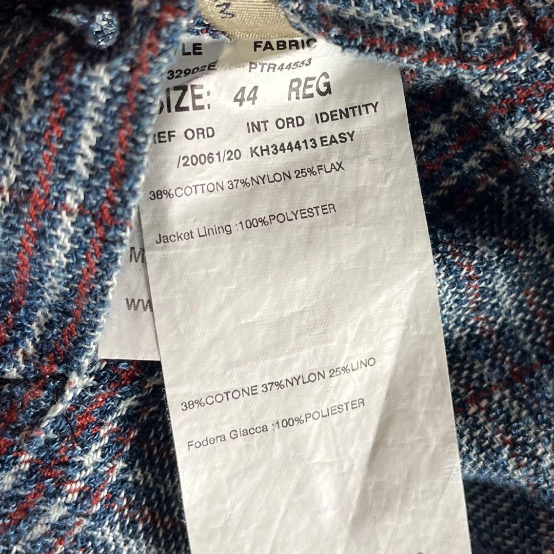 <美品>LARDINI ブルー コットンリネン ジャケット サイズ44