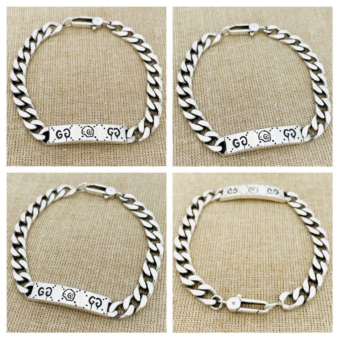 美品✳︎グッチ バングル ゴースト スカルドクロ GG アイコン 刻印 18サイズ