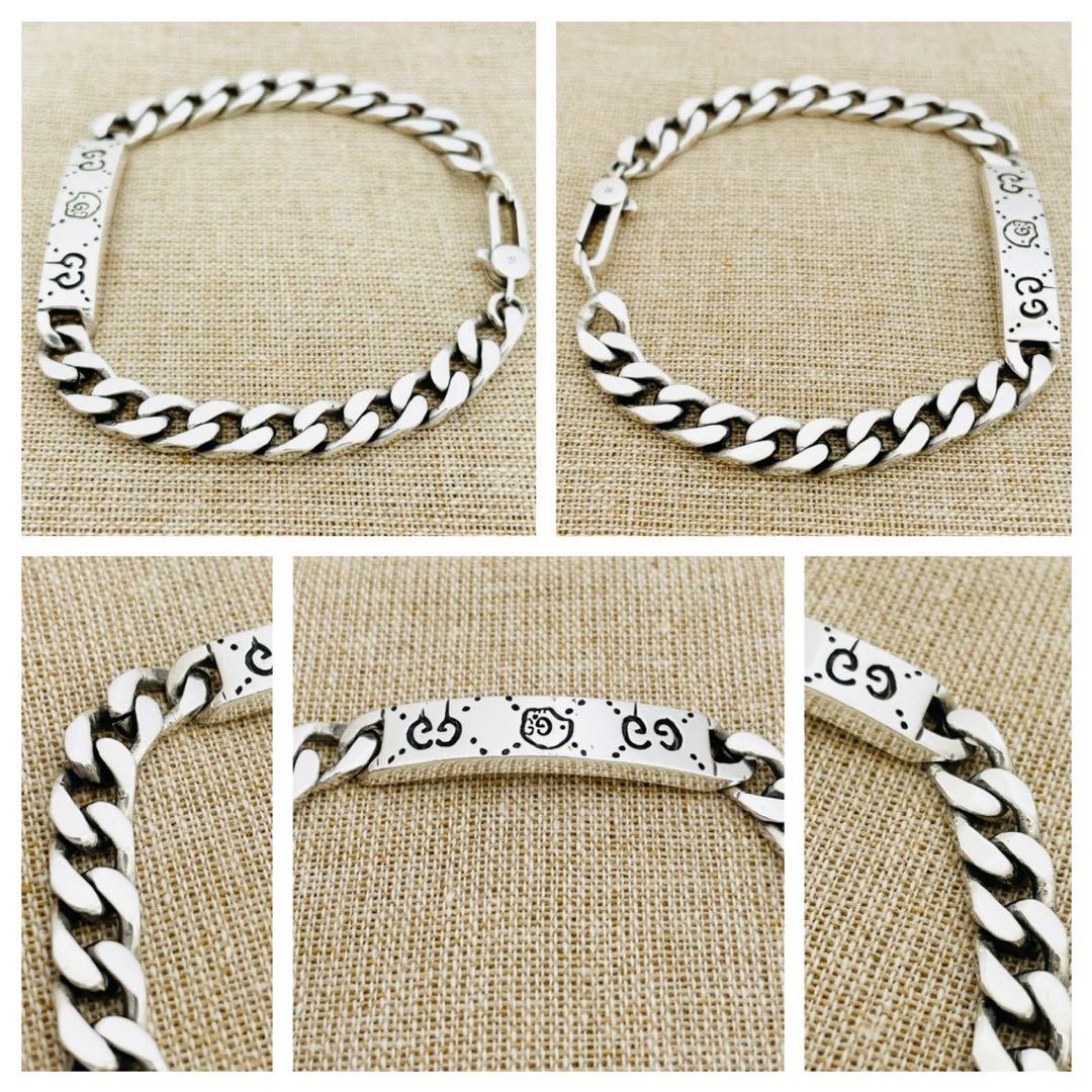 美品✳︎グッチ バングル ゴースト スカルドクロ GG アイコン 刻印 18サイズ