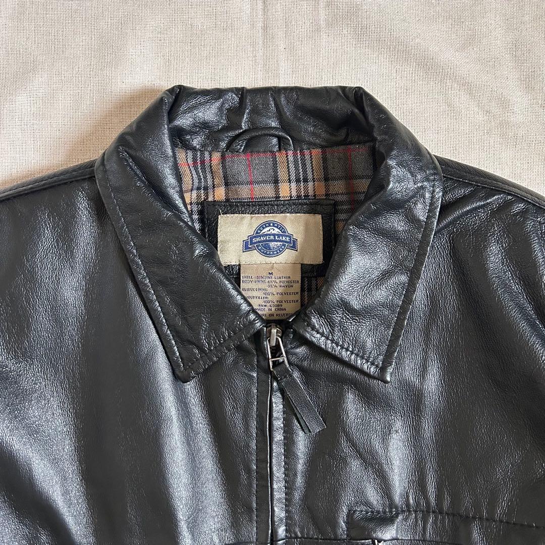 90s SHAVER LAKE レザージャケット スウィングトップ 黒 ブラック