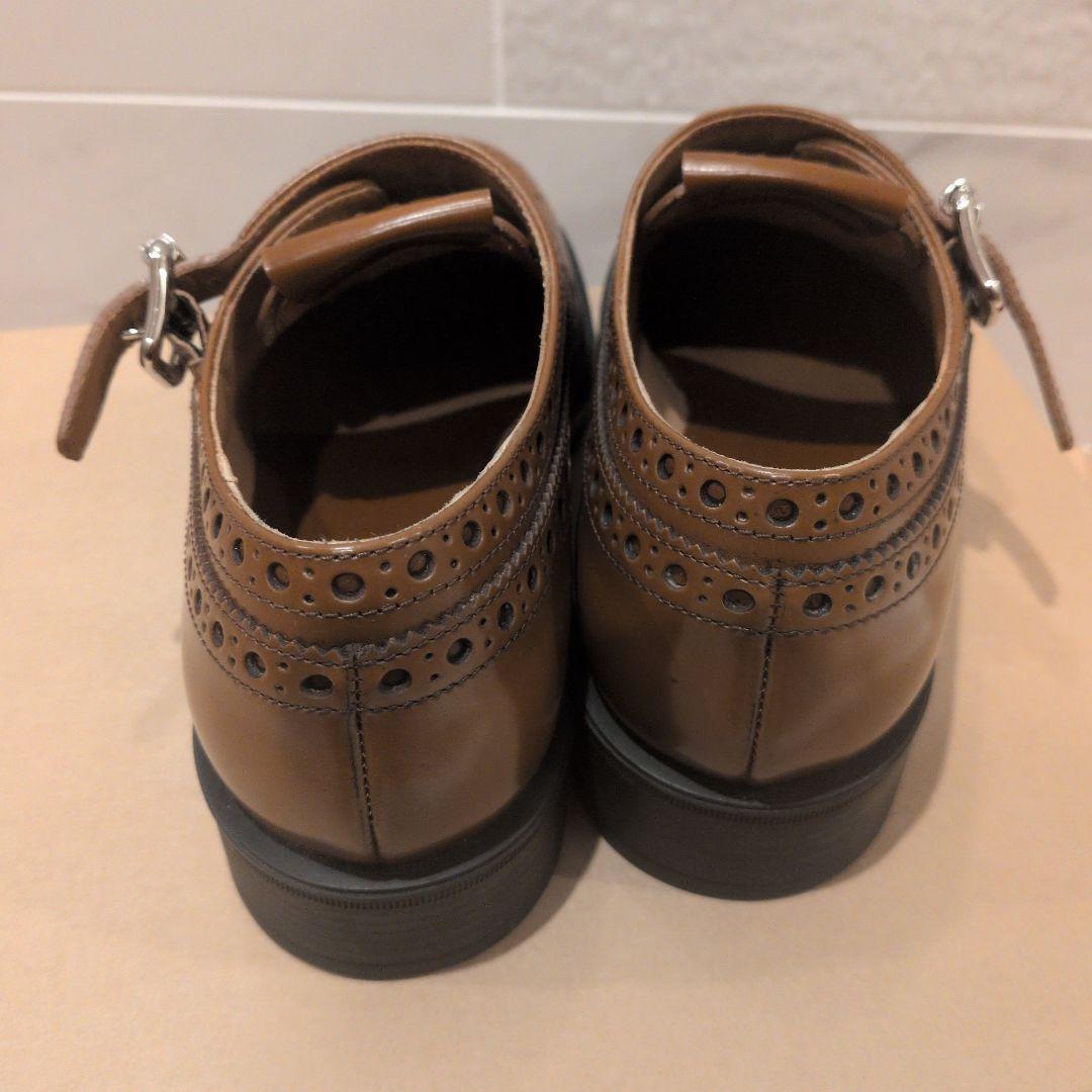 未使用ミュウミュウコラボチャーチ　ローファー　革靴　ダブルモンク ストラップ