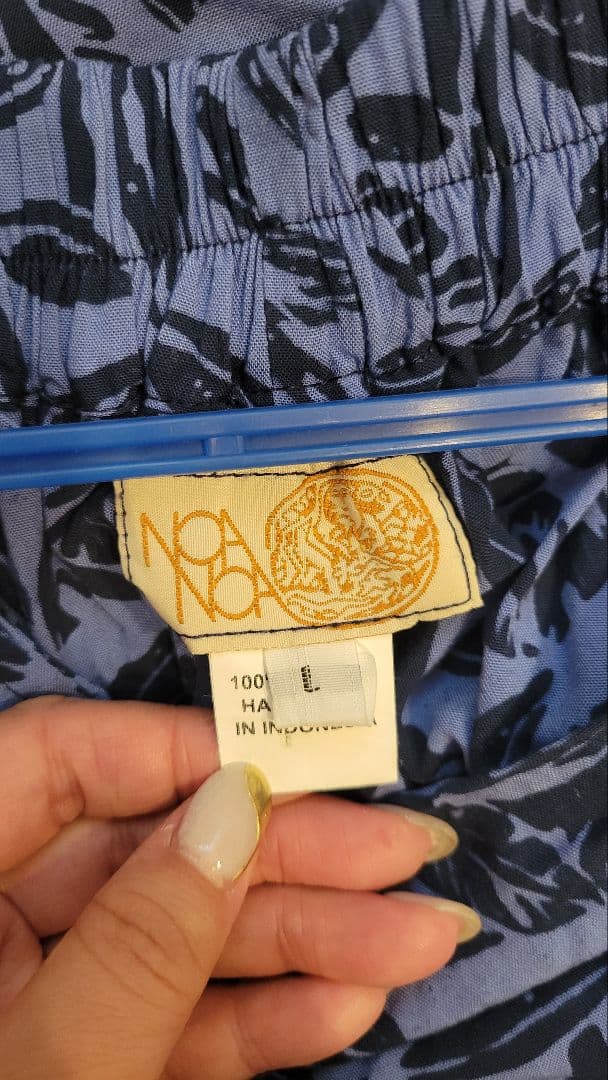 NOA NOA 青色花柄 サッシュドレス Lサイズ