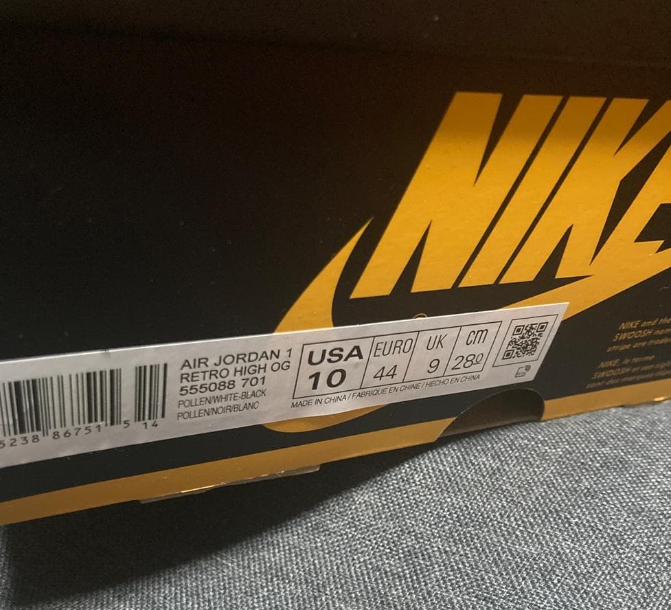 美品/NIKE/ AIR JORDAN1 HI OG /Pollen/パラン