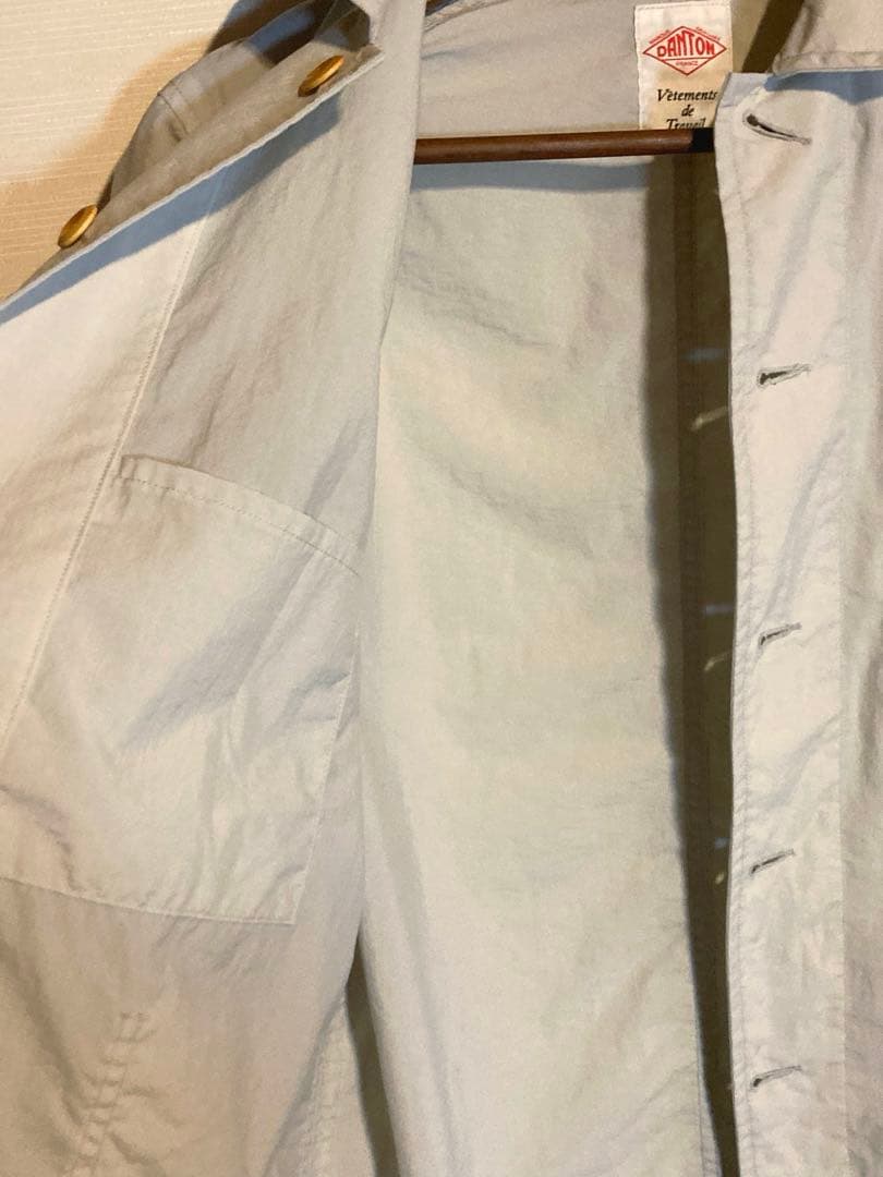 DANTON/軽量ジャケット/グレー/丸襟/NYLON/日本製/36