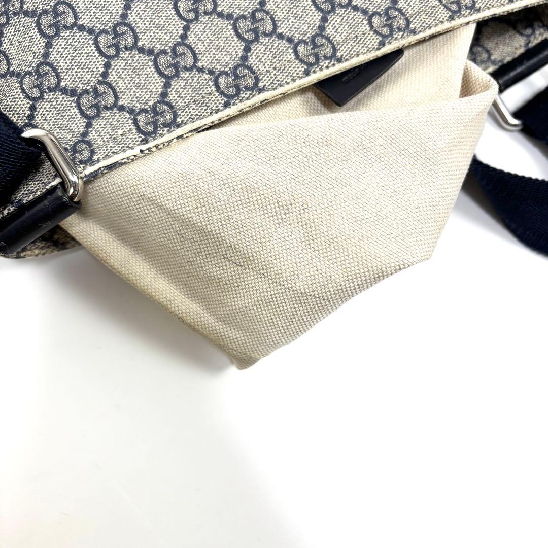 GUCCI グッチ GGスプリーム PVC × レザー ショルダーバッグ