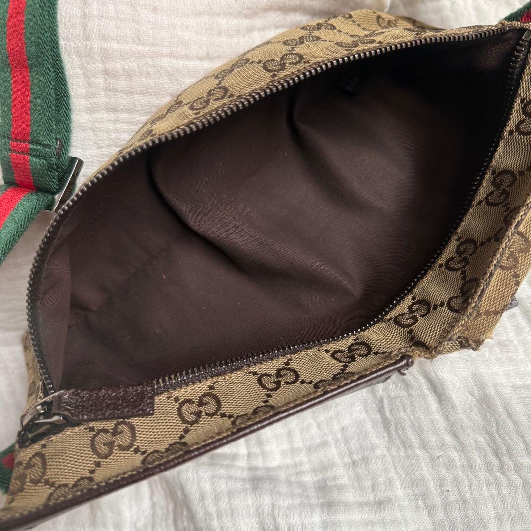 GUCCI グッチ GGキャンバス シェリーライン ボディバッグ ウエストポーチ