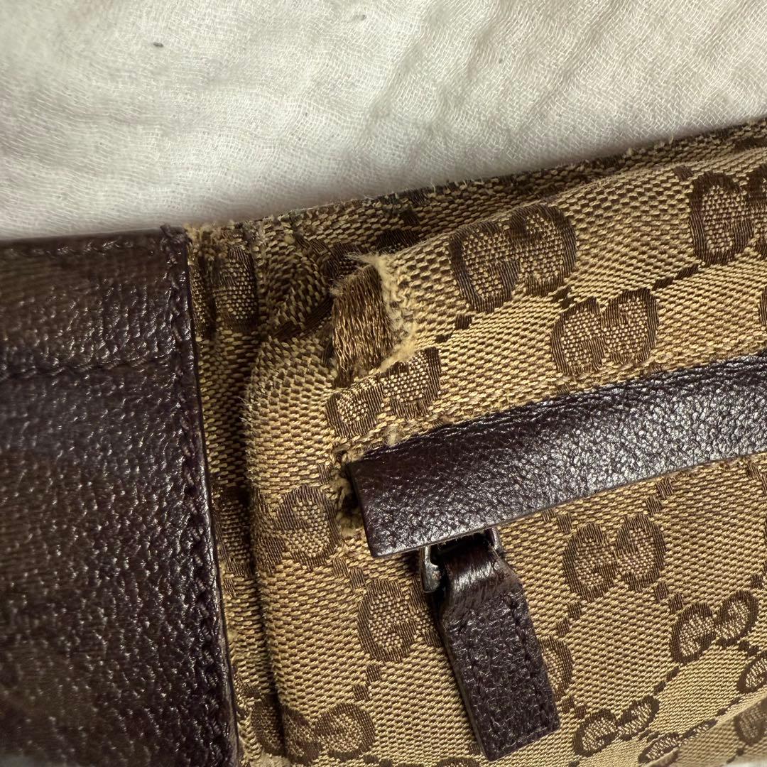GUCCI グッチ GGキャンバス シェリーライン ボディバッグ ウエストポーチ