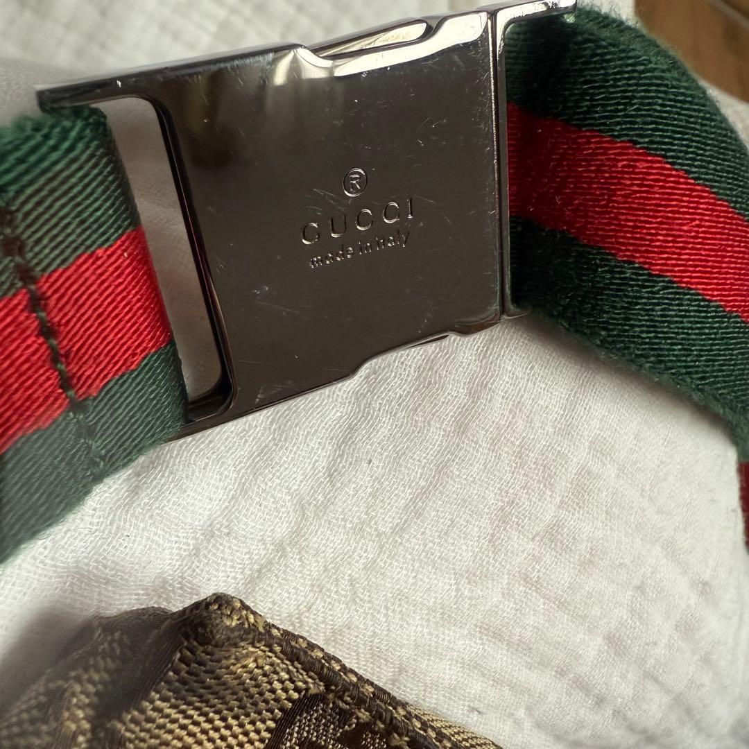 GUCCI グッチ GGキャンバス シェリーライン ボディバッグ ウエストポーチ