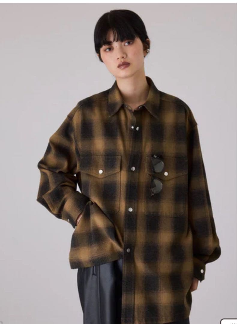 ADAM ET ROPE' FEMME オンブレチェックシャツ