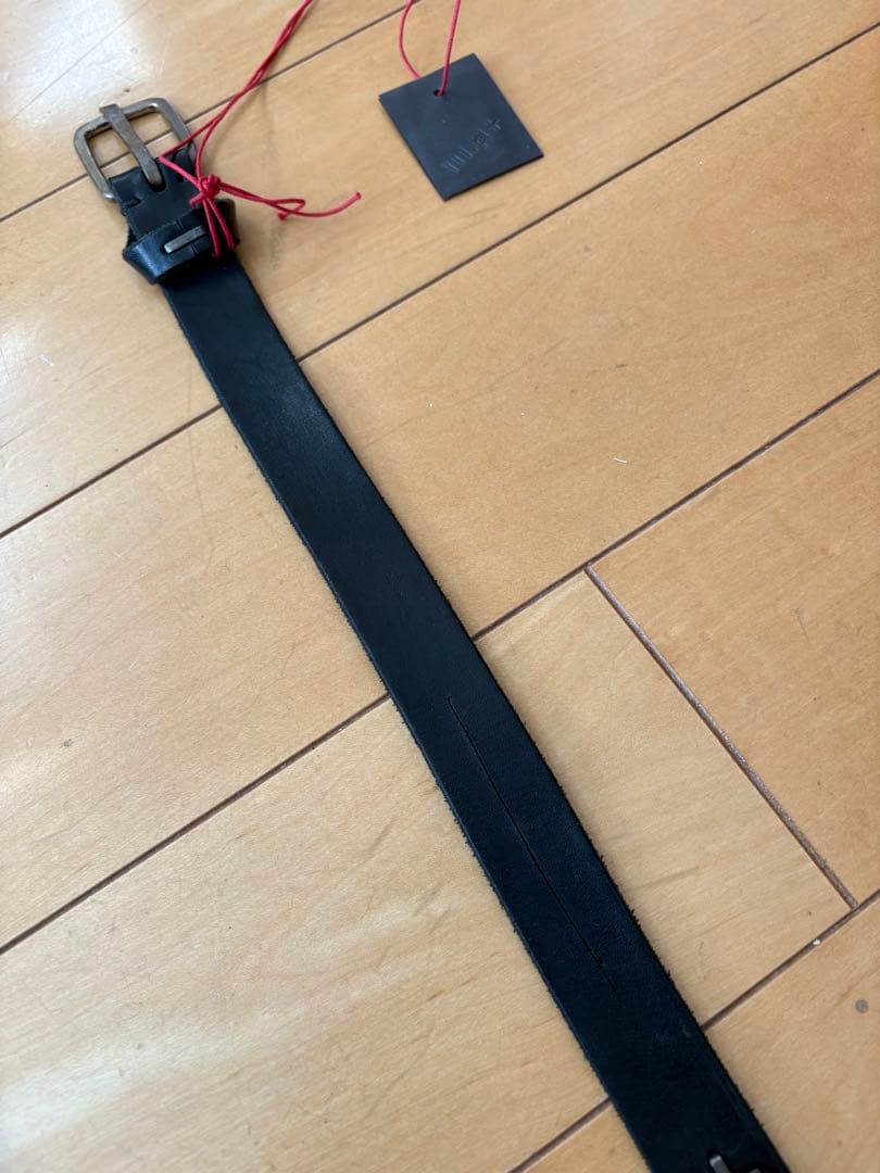 m.a + レザー ベルト クロス スタッズ ロング