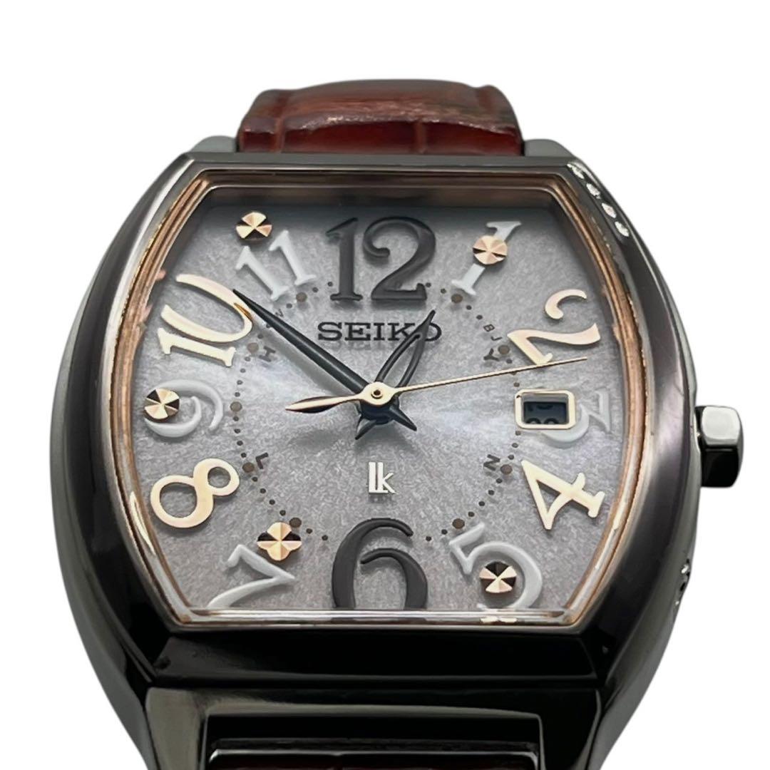 【稼動】セイコー ルキア 電波ソーラー シルバー レディース 腕時計 739