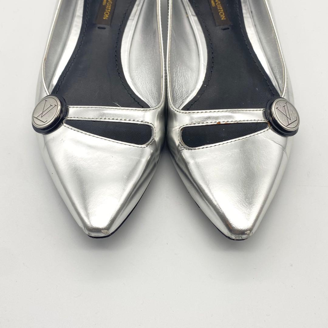 LOUIS VUITTON・ルイヴィトン・パンプス・シルバー・ロゴ・22cm相当