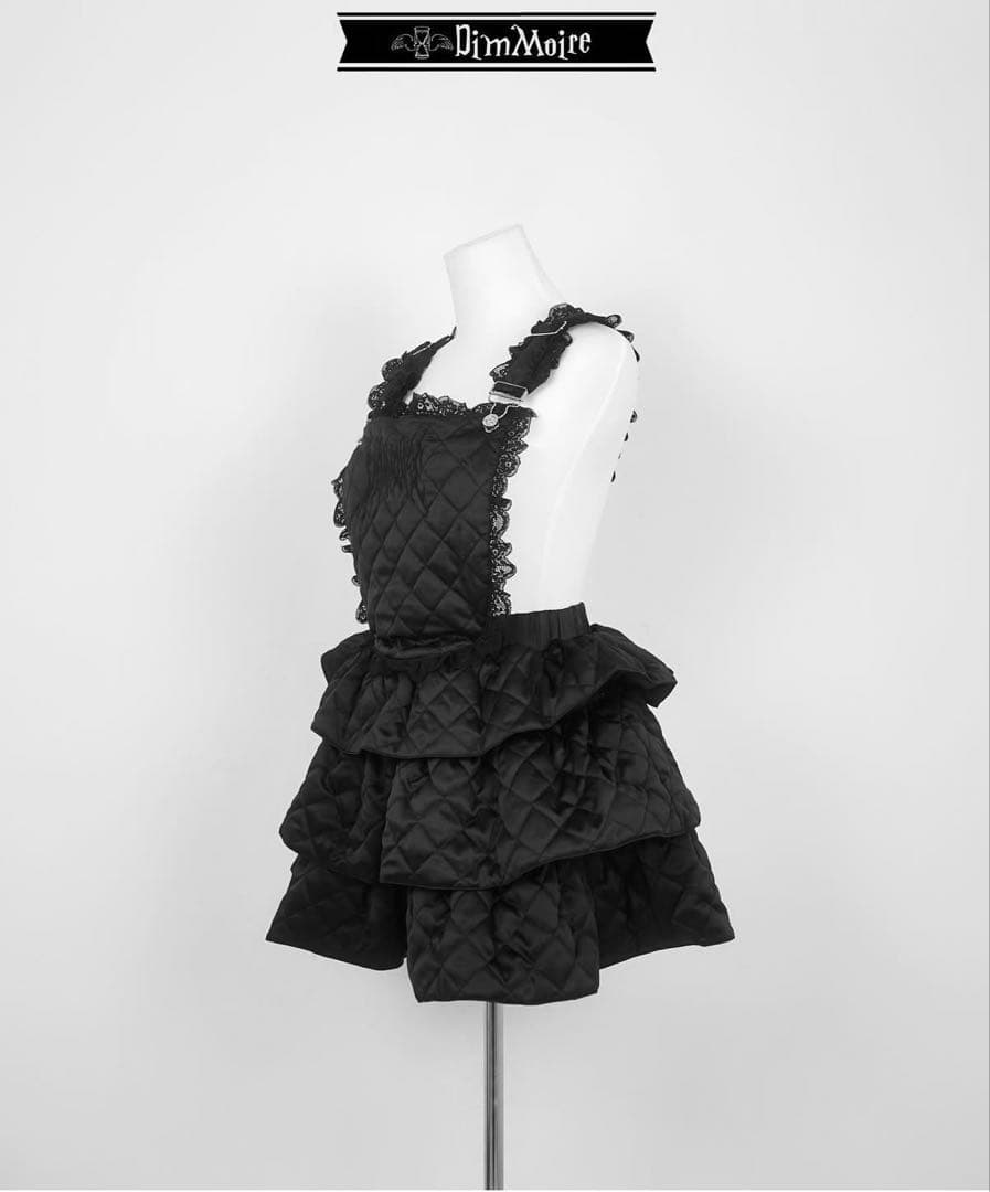 dimmoire キルティングサロペット