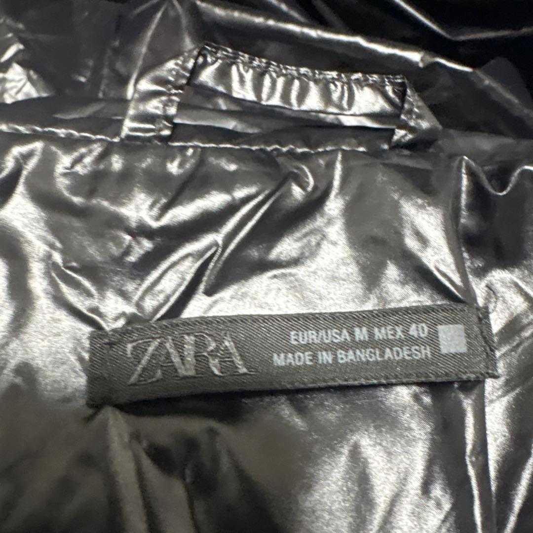 ✨美品✨ザラ 光沢 ダウンジャケット【40】M ブラック Y2K肉厚