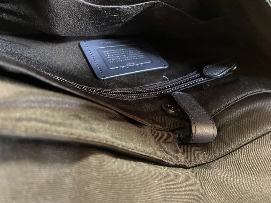 COACH ネイビー レザー メッセンジャーバッグ