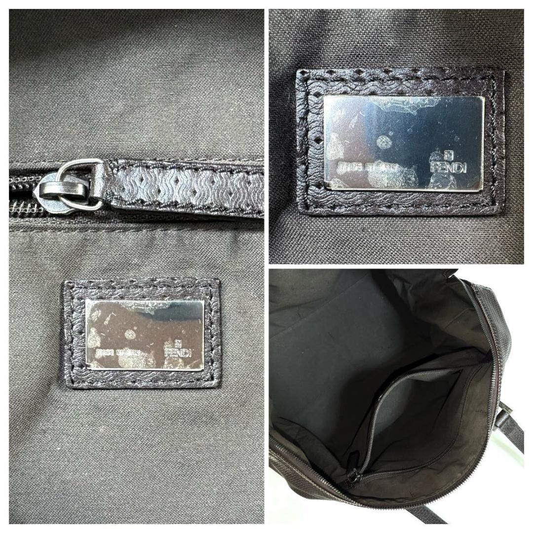 美品 FENDI レザー 大容量 ボストンバッグ ブラウン イタリア製 カデナ付