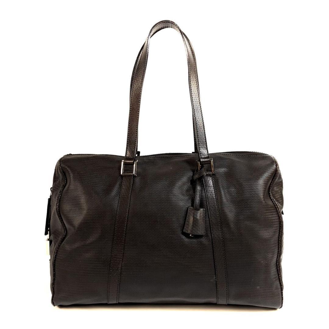 美品 FENDI レザー 大容量 ボストンバッグ ブラウン イタリア製 カデナ付