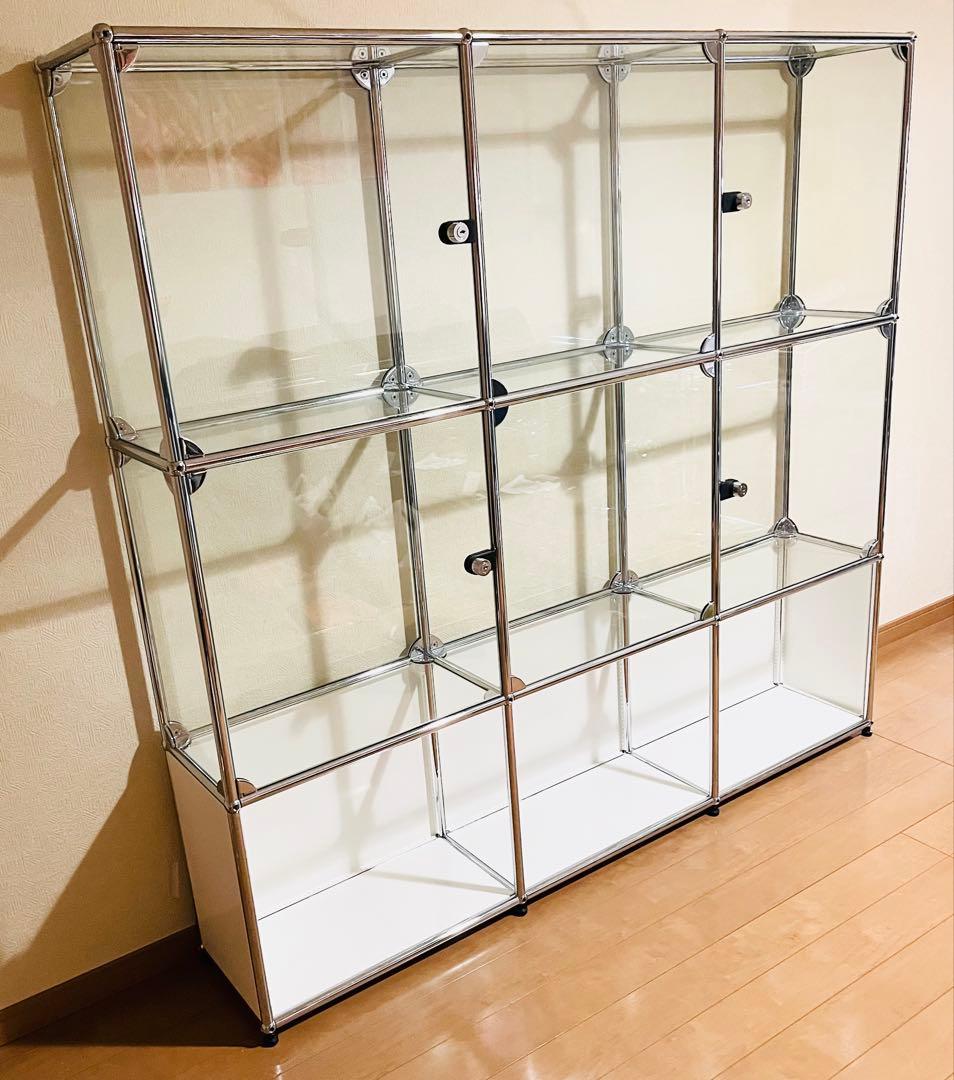 USMハラー　ガラスキャビネット　シェルフ　コレクションラック