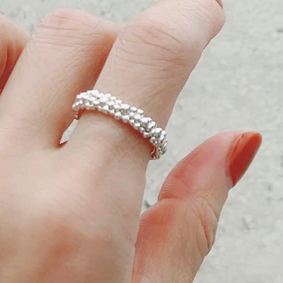 【未使用】CHIEKO+ caviar ringシルバー10号