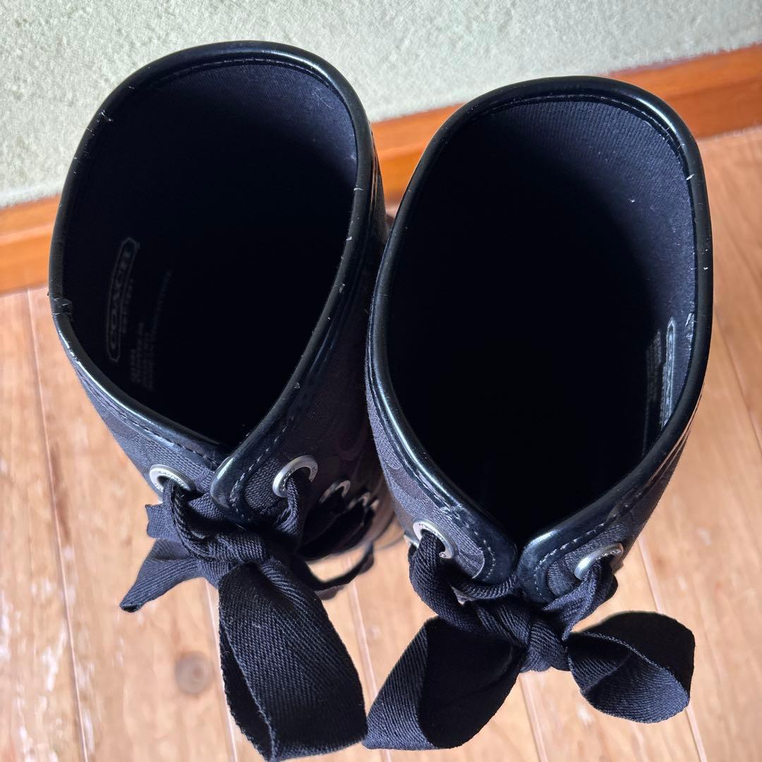 Coach ロゴ柄 ブラック ロングブーツ　おまけ付き　スカーフ