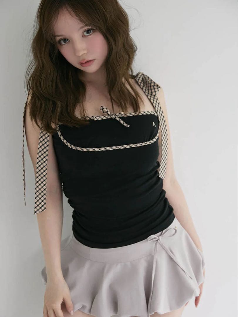 トップス Alice check ribbon tops andmary