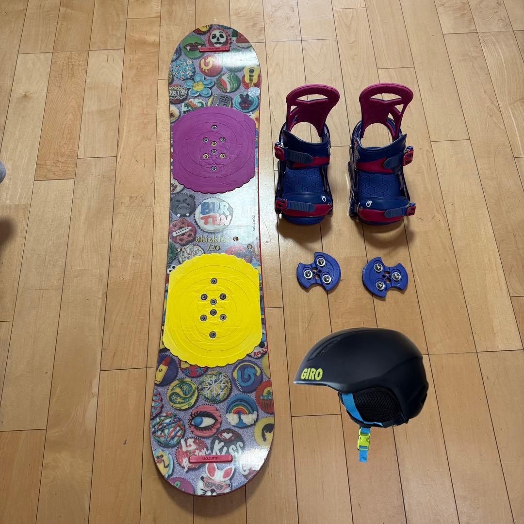 Burtonチクレット　ボード120&ビンディン　ヘルメットセット