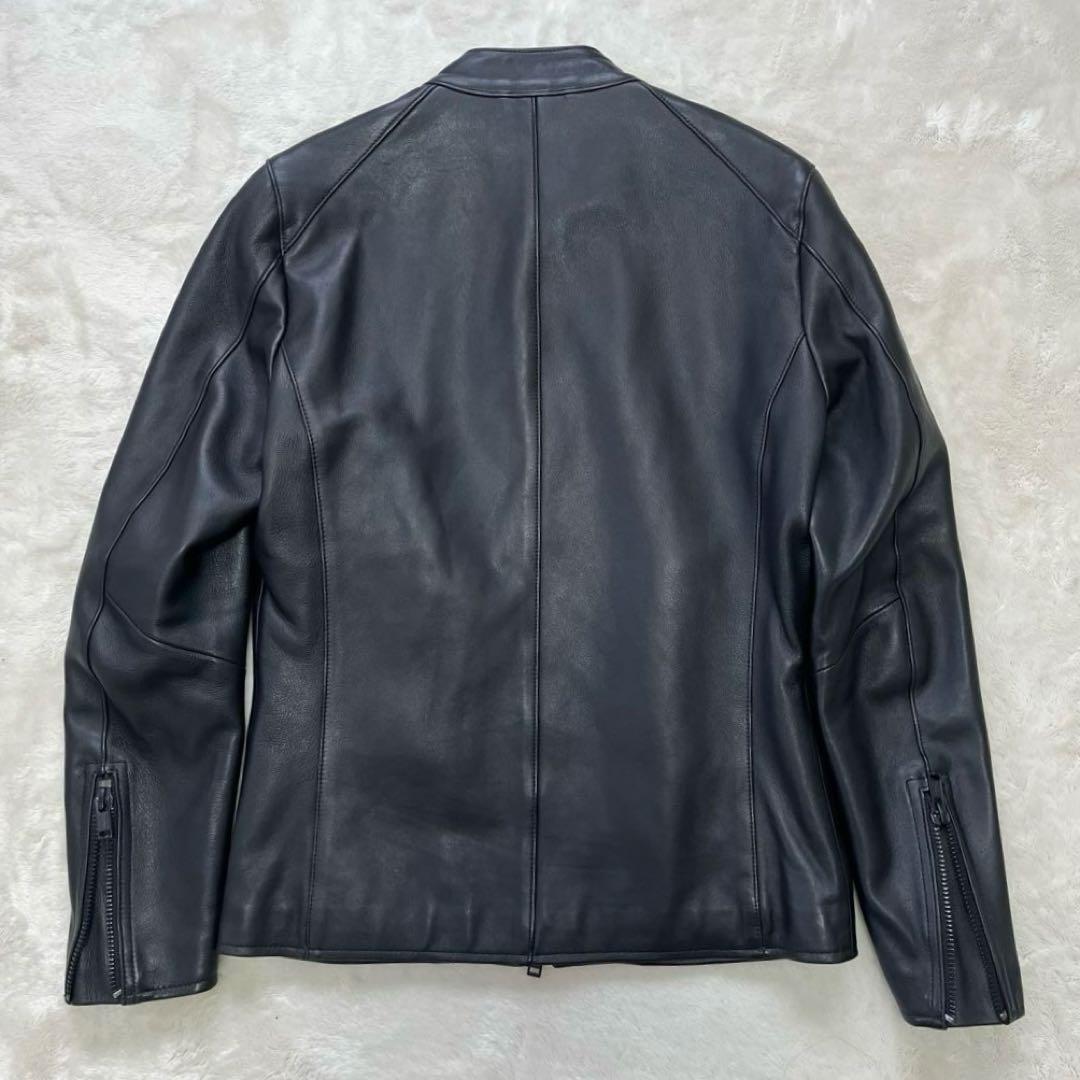 極美品✨エディフィス　ラムレザー　羊革　シングルライダース　M　黒　ダブルジップ