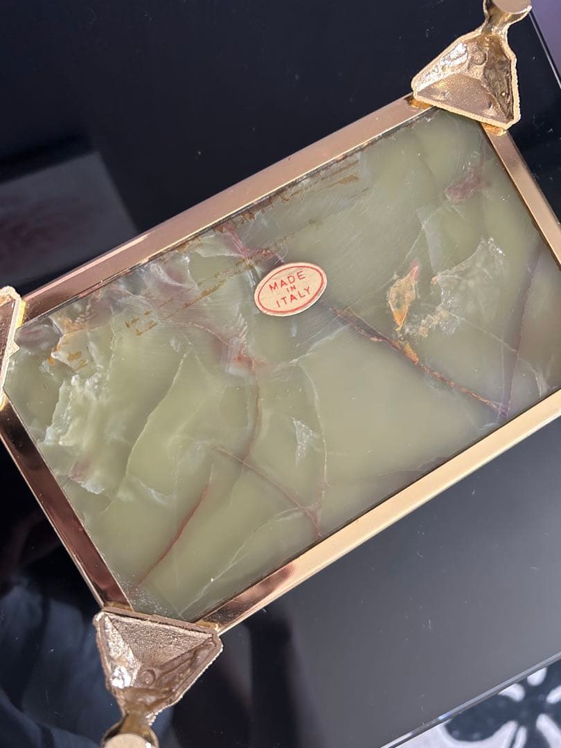 大理石 アンティーク　オニキス　グリーン　ジュエリーボックス　小物入れ