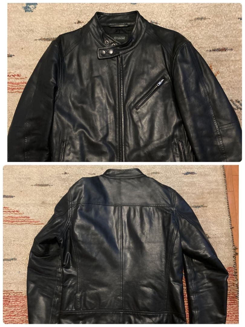 ユナイテッドアローズ　羊皮シングルライダースBEAUTY&YOUTH ブラック黒