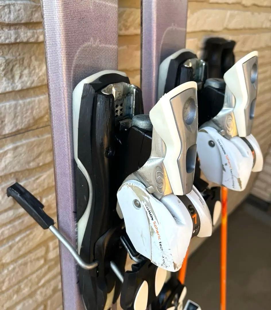 SALOMON ビンディング付きスキー板 160 LEKIポール 105 女性用