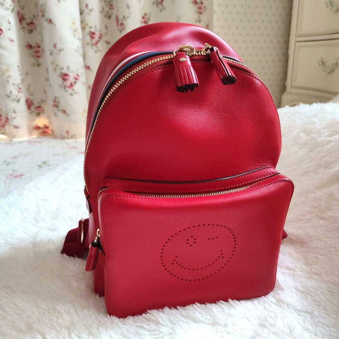 テ*ラ様 【アニヤハインドマーチ】レザー バックパックリュック スマイル ウィン