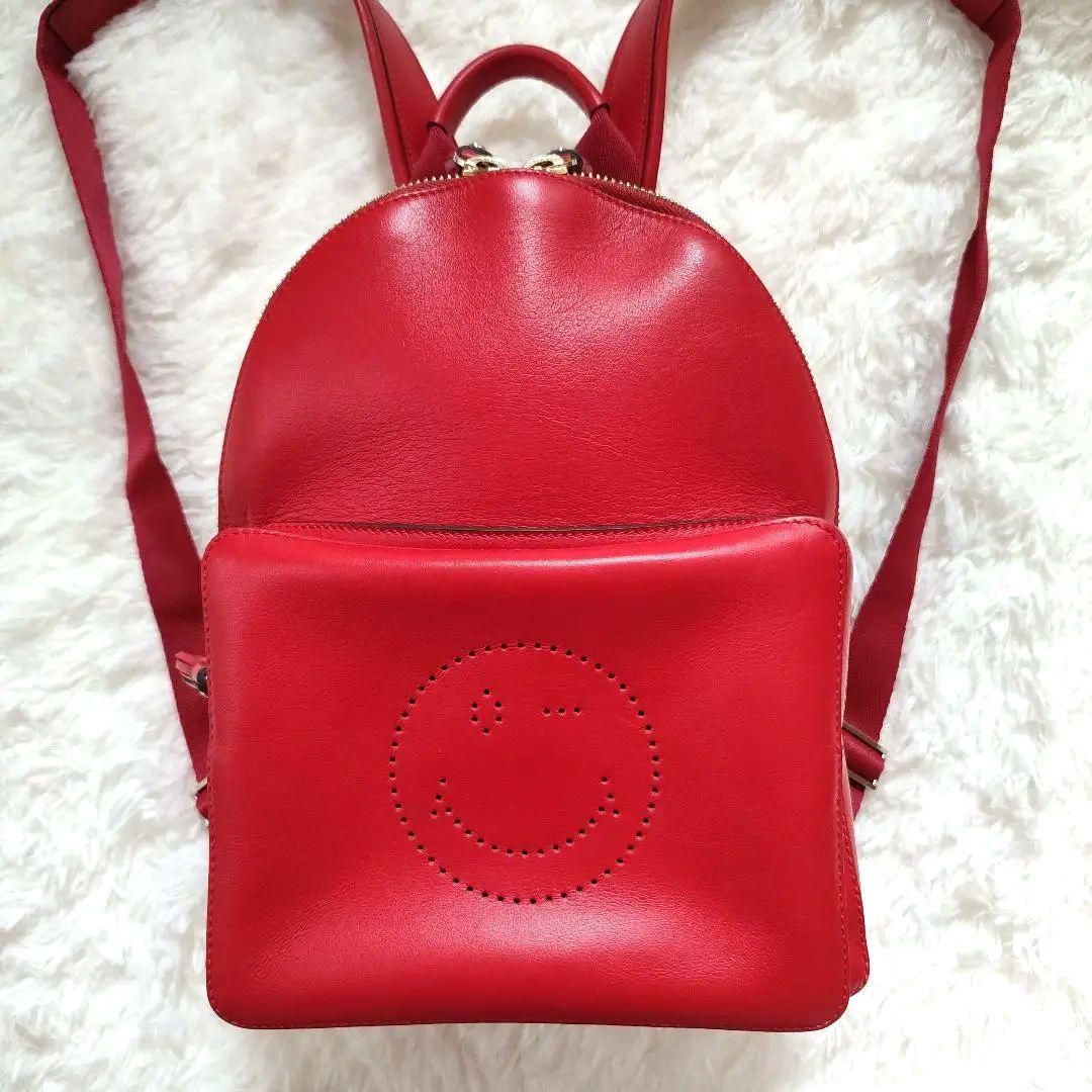 テ*ラ様 【アニヤハインドマーチ】レザー バックパックリュック スマイル ウィン