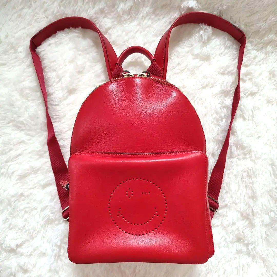 テ*ラ様 【アニヤハインドマーチ】レザー バックパックリュック スマイル ウィン