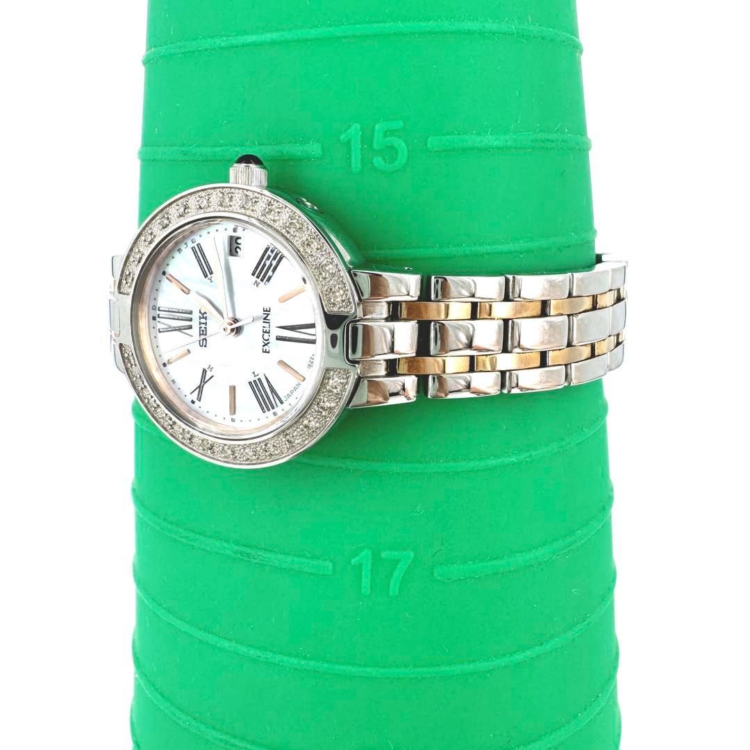 【保証書/箱/稼動品】SEIKO EXCELINE 26Pダイヤ　付属品完備